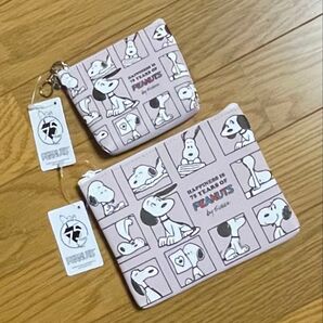 【新品未使用】スヌーピー プチポーチ+フラットポーチ セット②