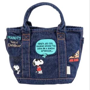 【新品未使用】スヌーピー 刺繍デニムトートバッグ【13】