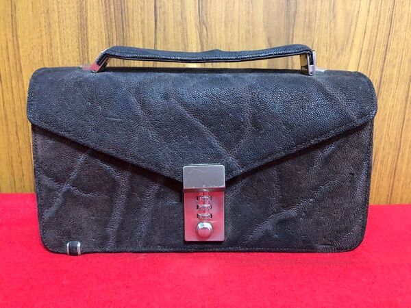 JRAタグ付 象革 バッグ セカンドバッグ クラッチバッグ クラッチバッグウォレット エレファント財布 エレファントウォレット