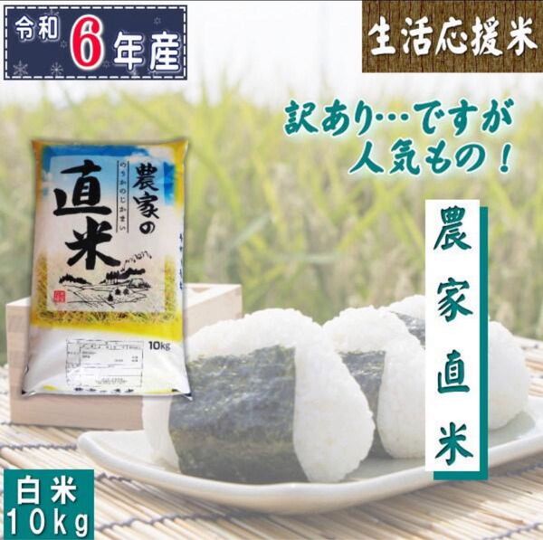 米 白米 10kg 農家の直米 国産ブレンド米 国内産 令和6年米 精米時期5月22日