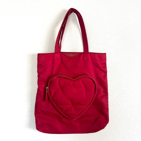 ANYA HINDMARCH アニヤハインドマーチ レッド ハート トートバッグ