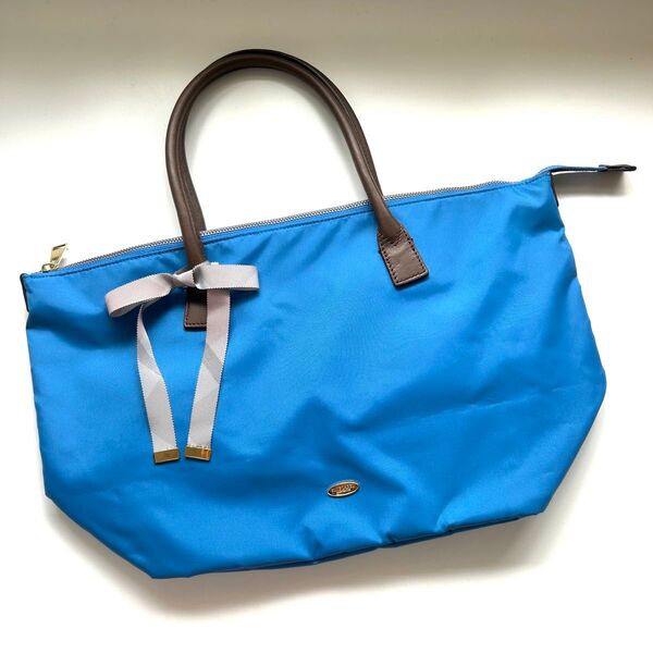 新品未使用品!BLUE LABEL ブルーレーベルクレストブリッジ トートバッグ ナイロン レザー リボン付き 肩掛け
