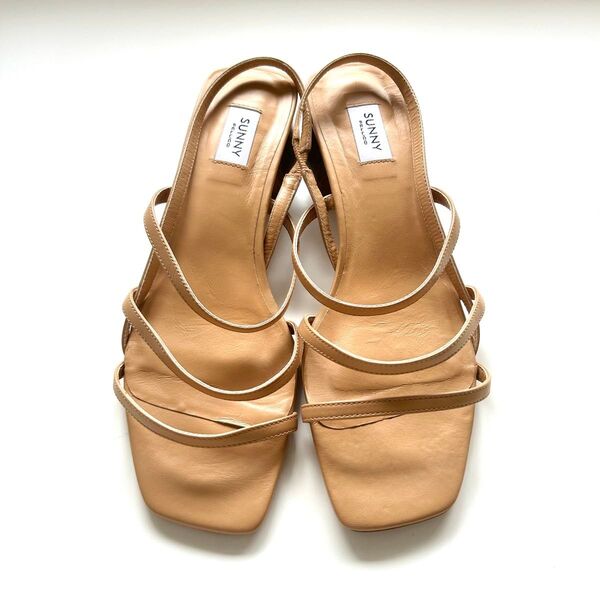 美品!PELLICO ペリーコサニー スクエア ストラップサンダル ベージュ