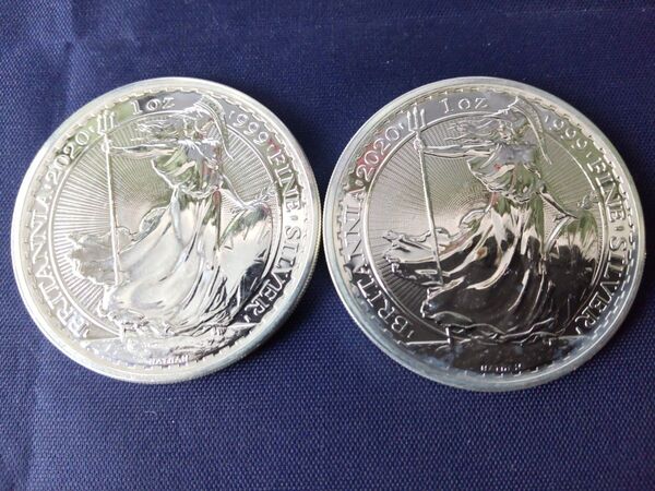 2枚セット 2020年 イギリス ブリタニア銀貨 1oz
