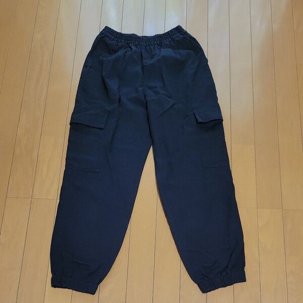 GU カーゴパンツ ジョガーパンツ 黒 ウエストゴム S