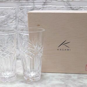KAGAMI カガミクリスタル ひとくちビールグラス ペア 江戸切子 クリスタル