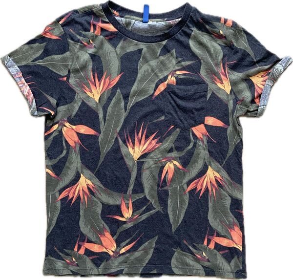 最終価格//H&M ボタニカル柄Tシャツ 極楽鳥花