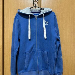 Russell フルジップパーカー 青 フェード y2k サーマルフーディ パーカー 古着 スウェットパーカー ラッセル