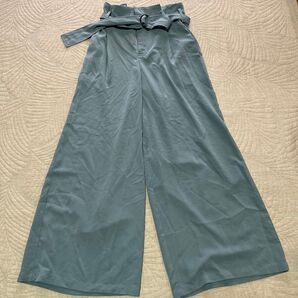 ワイドパンツ パンツ スラックス 夏服 水色 飲み会 オフィスカジュアル 垢抜けファッション