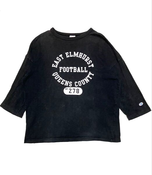 Champion 七分袖 ランタグ カレッジ フットボール Tシャツ カットソー