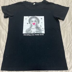 プリント黒半袖Tシャツ150cm