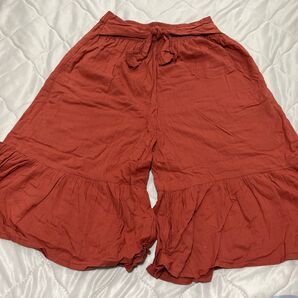 朱色ガウチョパンツ150cm