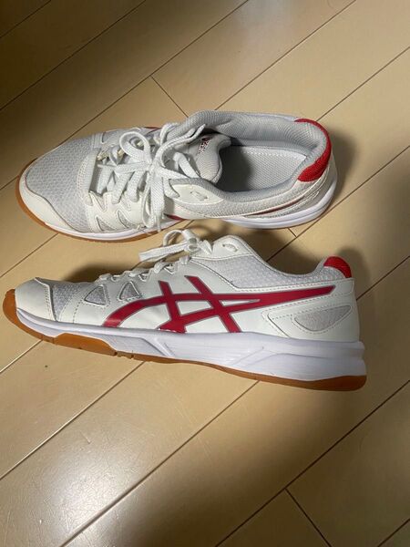 asics 体育館シューズ 25.5cm ホワイト/レッド
