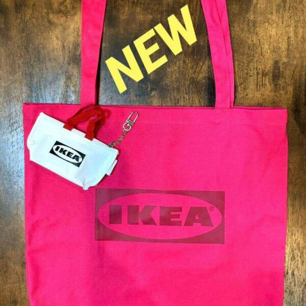 IKEA クノーリグS ハート柄&トートバック ピンク 各1個