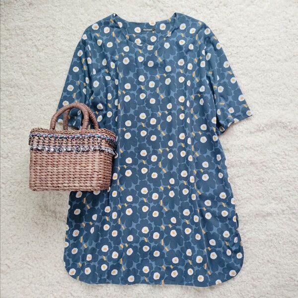 マリメッコ marimekko ウニッコ チュニック ワンピース ブルー系