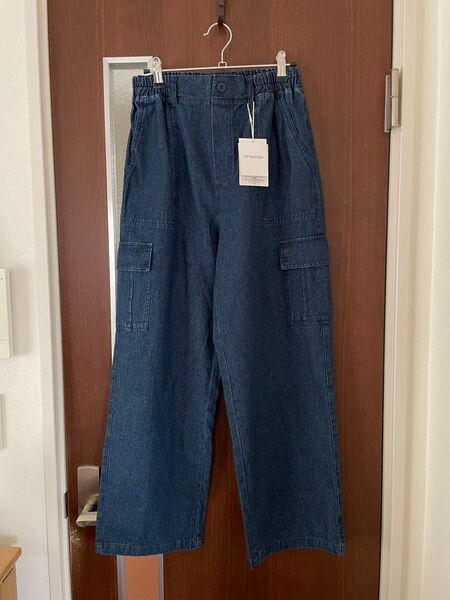 【未使用タグ付 デニムカーゴパンツ ワイドパンツ 】Mサイズ