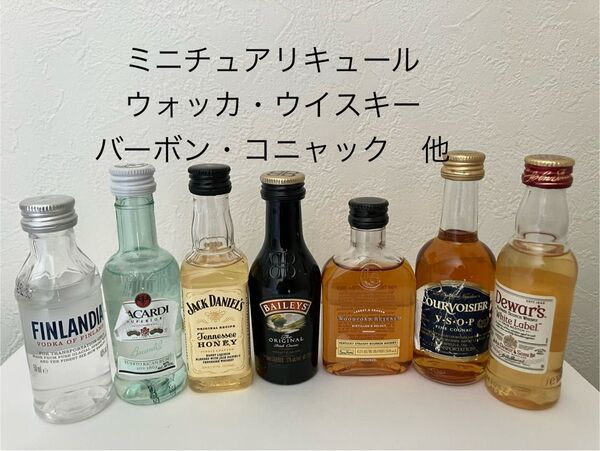 ミニチュアボトル リキュール ウイスキー バーボン コニャック お酒 インテリア ミニボトル 古酒 ウイスキー バーボン