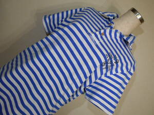 L063# Ralph Lauren * white * blue / marine border * short sleeves Polo #M