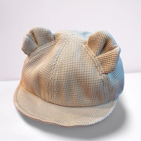 【ペアマノン】クマ耳 帽子 ハット 50㎝ キッズ ベージュ 美品 男の子 女の子