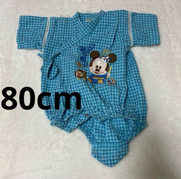 80cm 男の子 甚平 ロンパース ベビー ディズニー ミッキーマウス