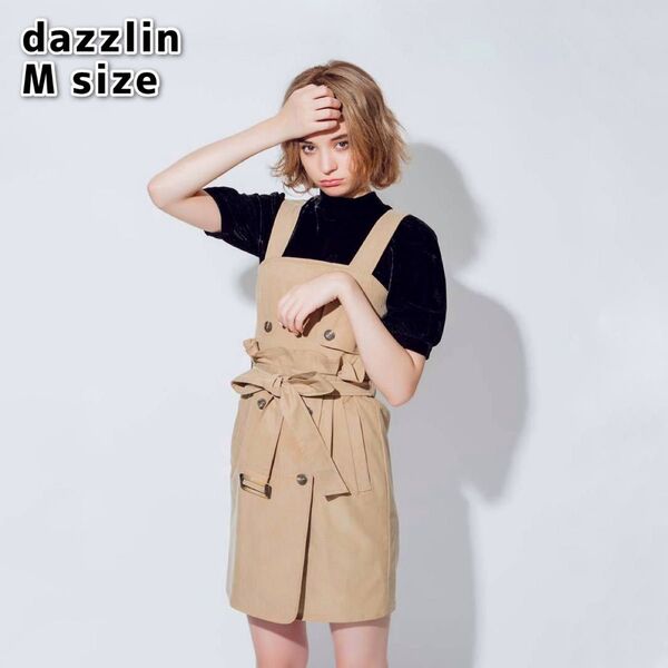 dazzlin トレンチ風ジャンスカ ワンピース ベルト付き ベージュ Mサイズ