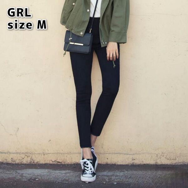 GRL ベーシックスキニーデニムパンツ ブラック Mサイズ at518