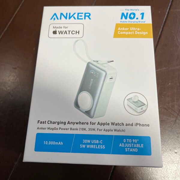新品 Anker モバイルバッテリー MagGo Power Bank ミントブルー