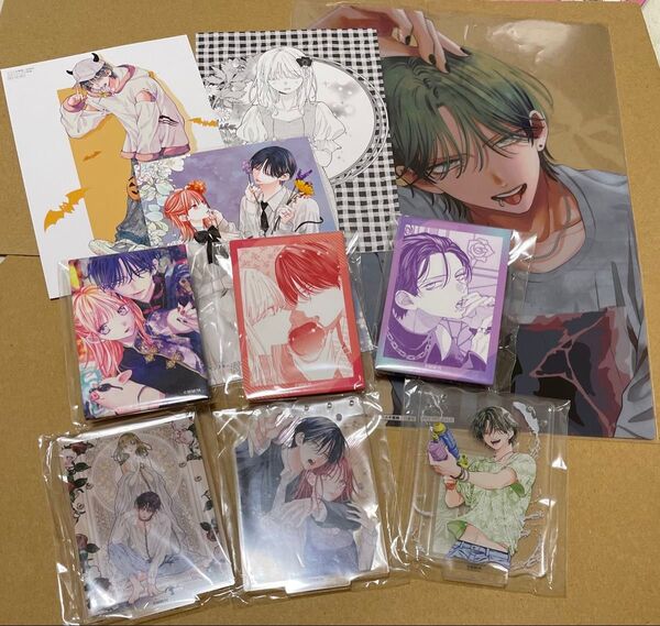 【未開封】春の嵐とモンスター 漫福ガチャ 長方形缶バッジ アクリルスタンド まとめ売り