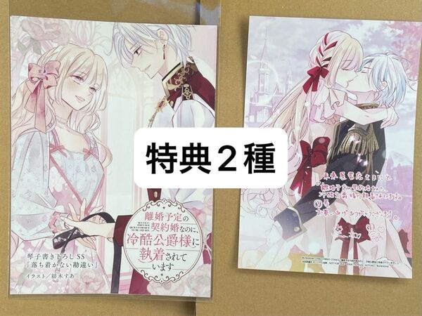 【特典のみ】離婚予定の契約婚なのに、冷酷公爵様に執着されています3 TSUTAYA リーフレット 未来屋書店特典イラストカード