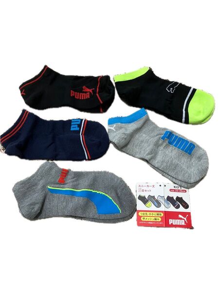 未使用 靴下 プーマ 23〜25cm スニーカー丈 ショート丈 ソックス PUMA キッズ しまむら