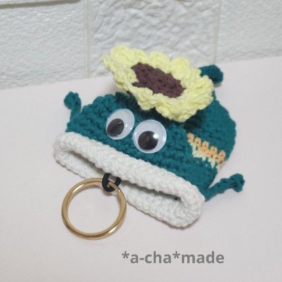 ハンドメイド『パクパクモンスター』キーケース/小物入れ/リング付き