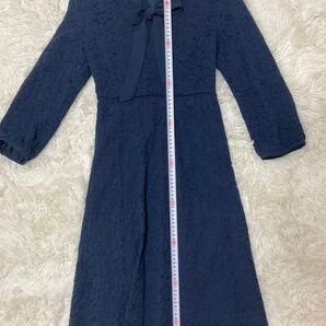 【美品:5回使用】ハニーズ honeys ワンピース ネイビー 膝丈 Mサイズ オフィスカジュアル 卒業式 入学式