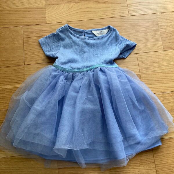 H&M チュールスカートワンピース ブルー 70サイズ 80サイズ 1歳半 2歳 パーティ用 ハロウィンなど