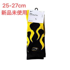 NIKE U NK ED PL CSH CRW FLMS 1P-144 / 010:BLACK/TOUR YELLOW ソックス