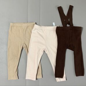 ベビーパンツ レギンス リブ素材 3点セット サイズ80 保育園着 公園着