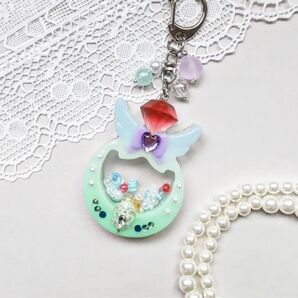Princess Perfume * みどり シャカシャカキーホルダー ハンドメイド
