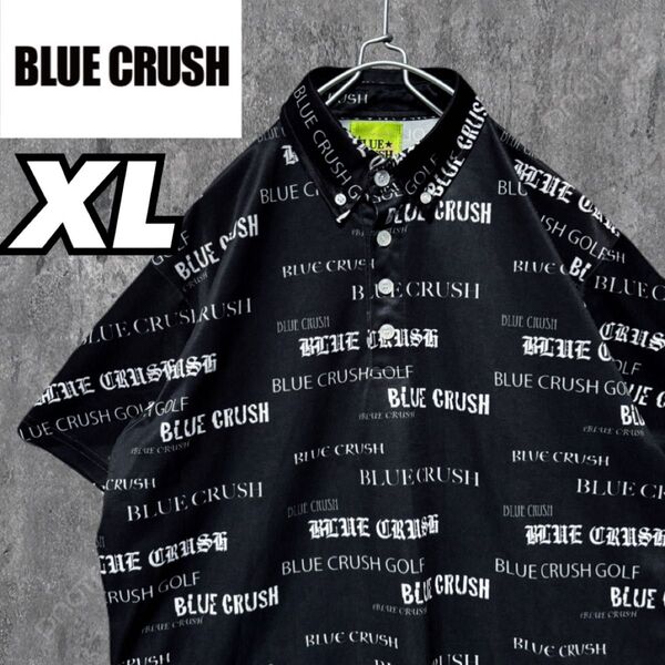 【美品】BLUE CRUSH ゴルフウェア ポロシャツ 半袖 総柄 大きいサイズ