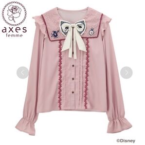 【美品】axes femme Disney ドリーミーメルヘン柄刺繍ブラウス