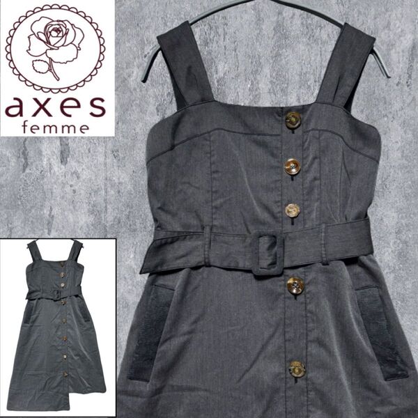 【美品】axes femme モチーフボタンジャンスカ ワンピース ロリータ