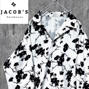 JACOB'S warehouse アート総柄シャツ 花柄 長袖 オーバーサイズ