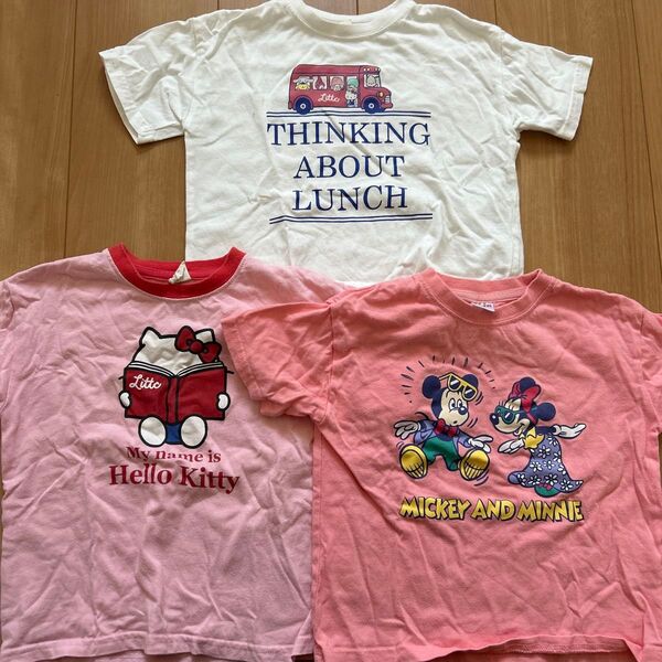 美品☆リトシー 女の子 ミニー キティ サンリオ Tシャツ まとめ売り 100 半袖 しまむら 夏服 ピンク ホワイト