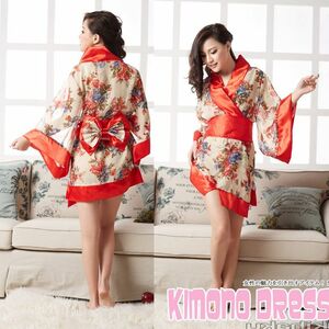  new goods unused free shipping bc59.. material. ... design sexy kimono dress yukata costume Nankoku red floral print sexy cosplay Event . party . shop. uniform 