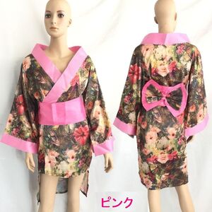  new goods unused free shipping bc18 imported car goods cosplay . floral print . Kawai i yukata . appearance Japanese clothes sexy costume kimono cosplay pink 