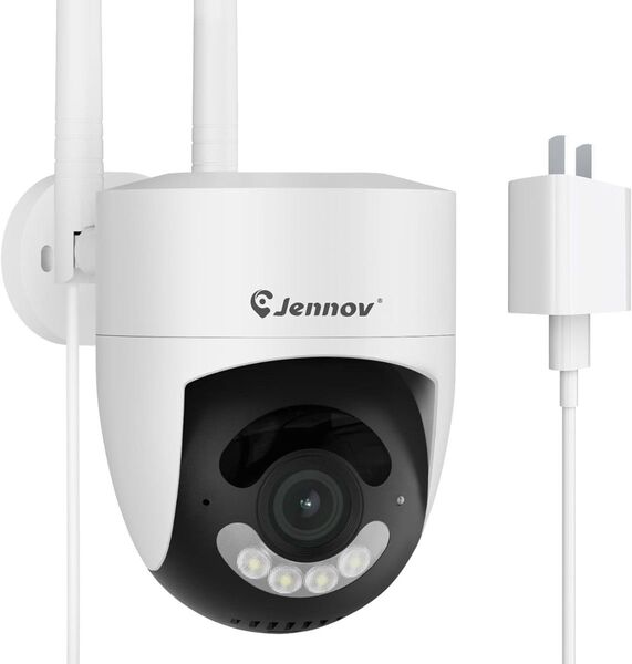 JENNOV 防犯カメラ wifi 2K IP66防水 自動追尾機能 360度広角撮影 夜間暗視 人感 24時間録画 双方向通話