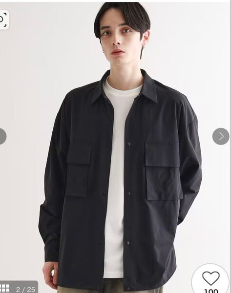 新品未開封 tk.TAKEO KIKUCHI(ティーケー タケオ キクチ) タクティカルシャツアウター ブラック