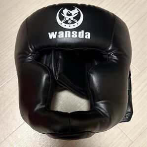 wansda ボクシング ヘッドギア 黒