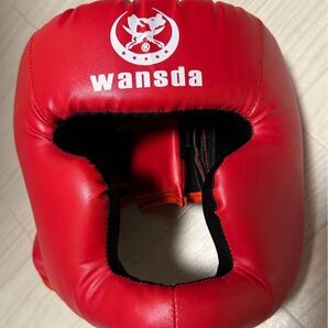 wansda ボクシング ヘッドギア 赤