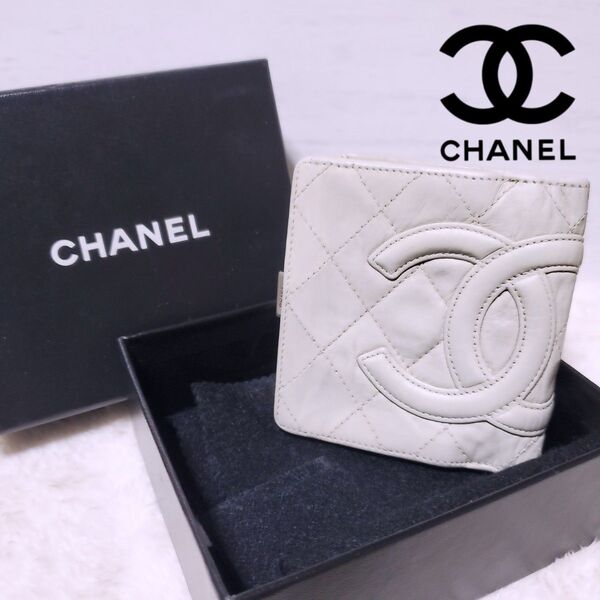 CHANEL シャネル 折り財布 ミニ ガマ口 カンボンライン ココマーク