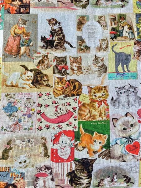 猫柄 生地 布 綿100