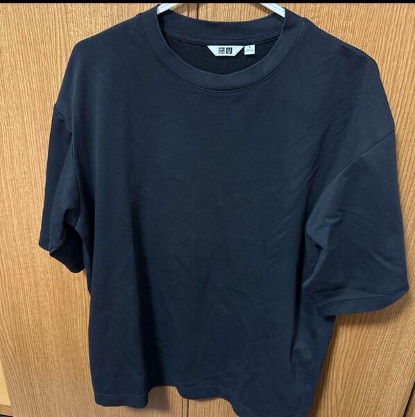 ユニクロ エアリズムコットンオーバーサイズTシャツ 半袖 M ブラック